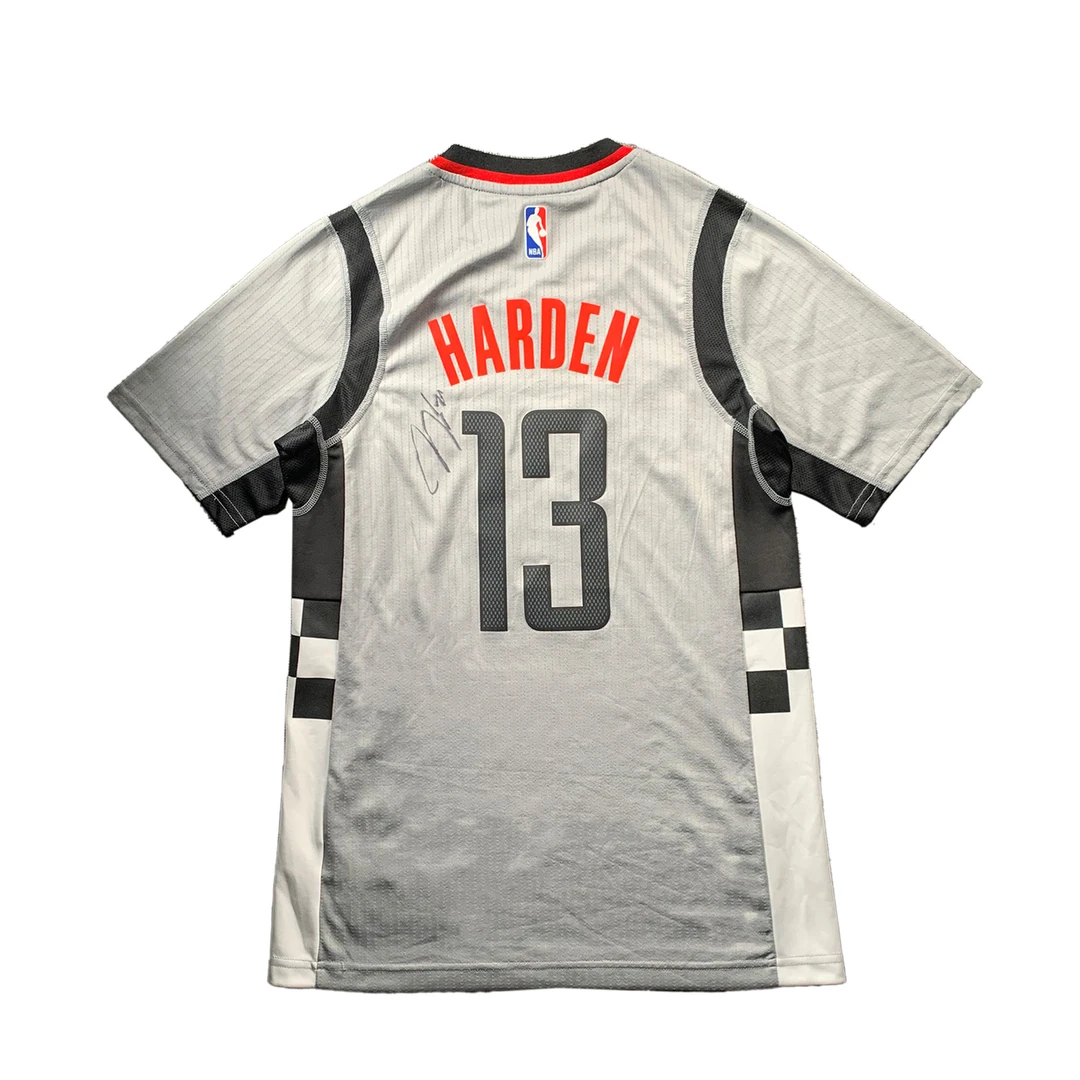 哈登亲签火箭城市灰短袖sw装裱【铭人堂亲签球衣清清直播专属链接】