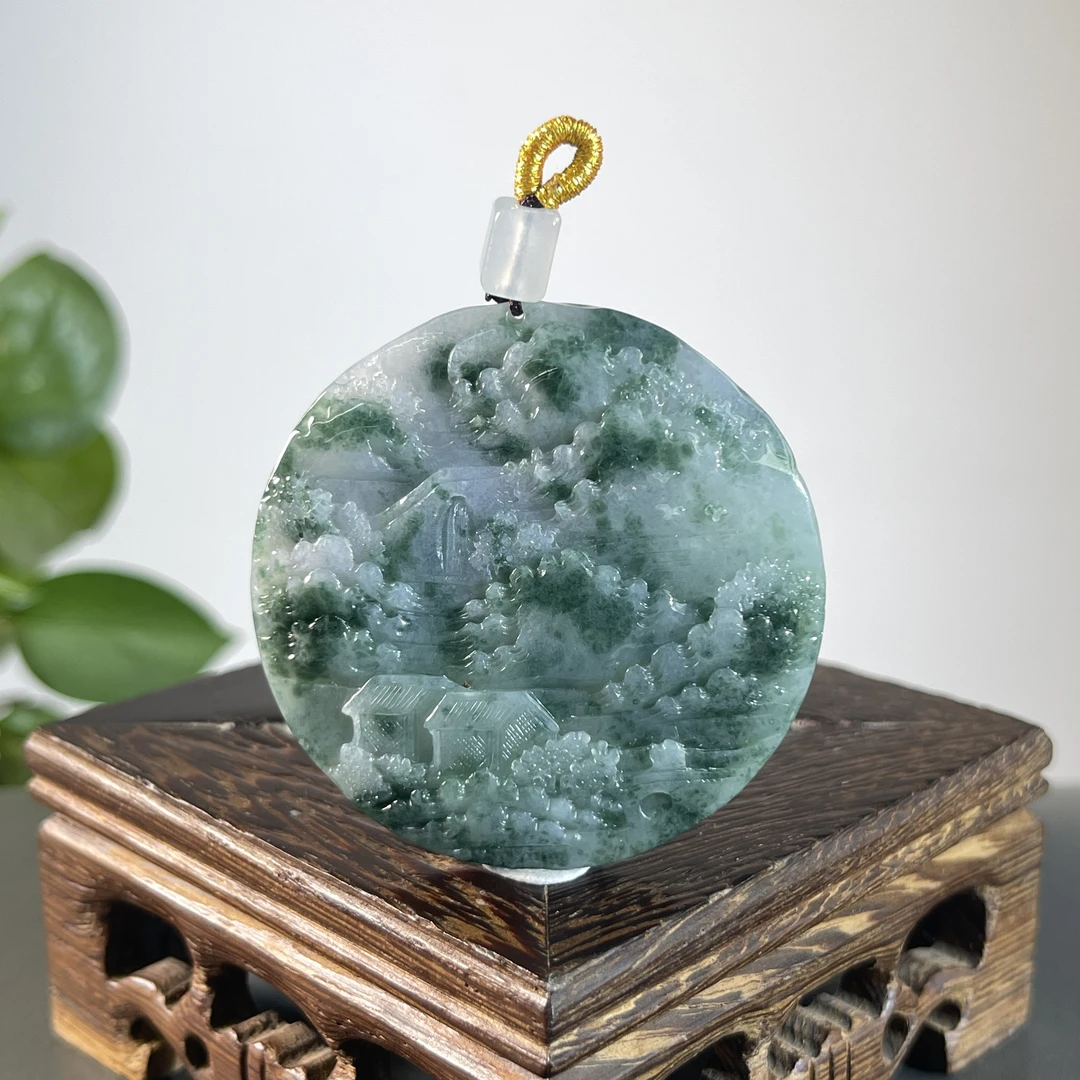 JCB24-100 天然翡翠缅甸A货 山水牌