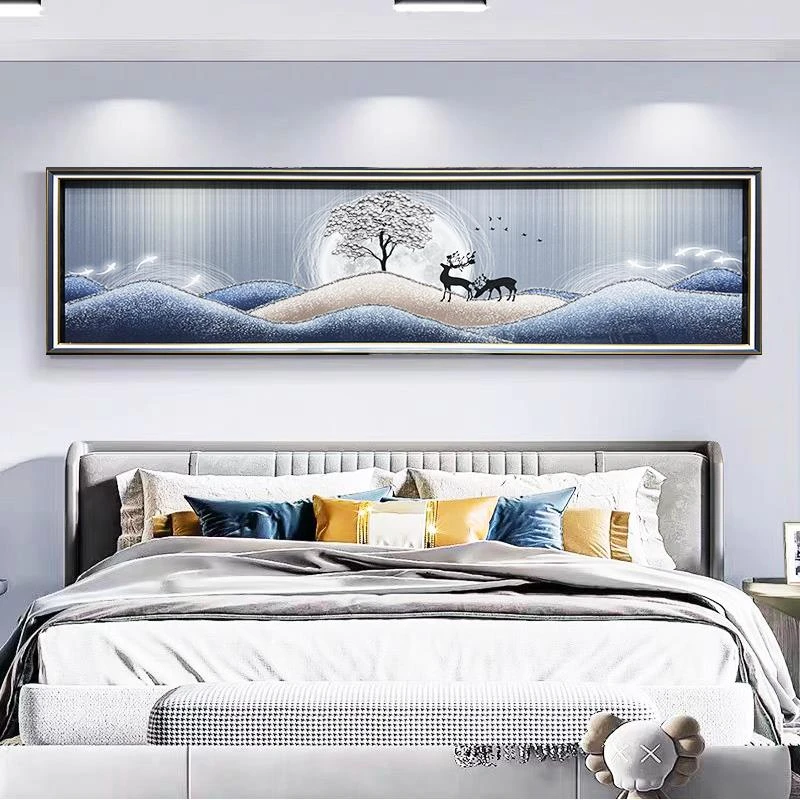 Q135银树麋鹿现代简约卧室装饰画主卧房间墙壁挂画轻奢客厅床头画