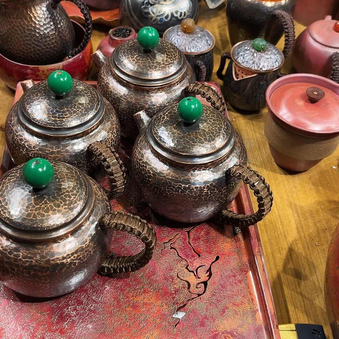 复古400毫升泡壶手工锻打工艺