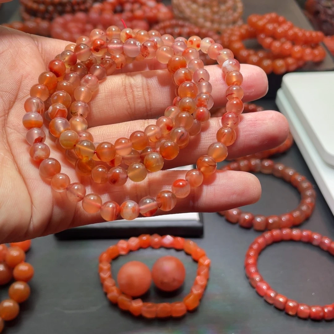 南红玛瑙手链未镶嵌