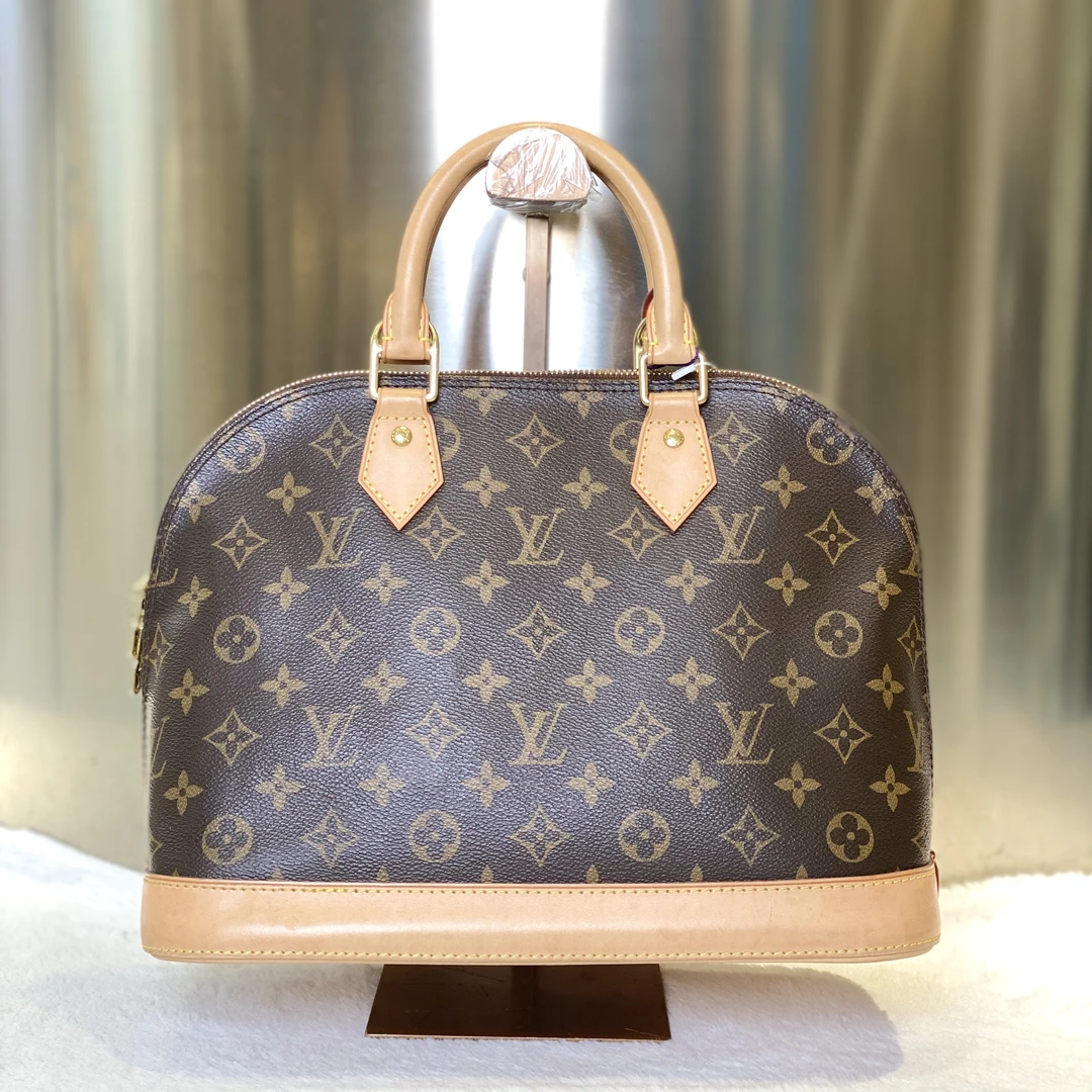 99新 LouisVuitton/路易威登 爱马98新LV老花中号贝壳手提包8723