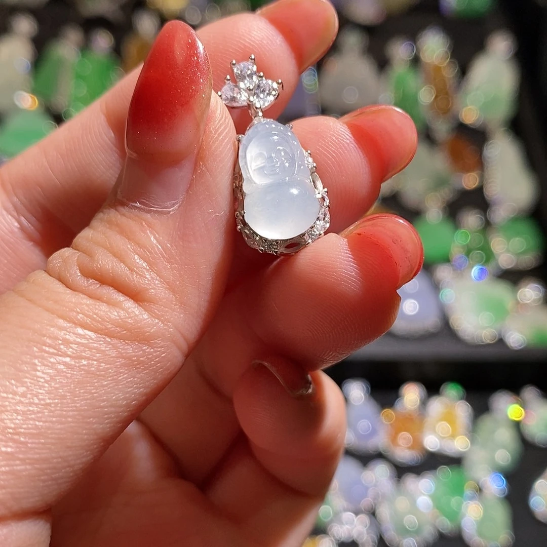 颈饰银S925镶嵌翡翠天然翡翠