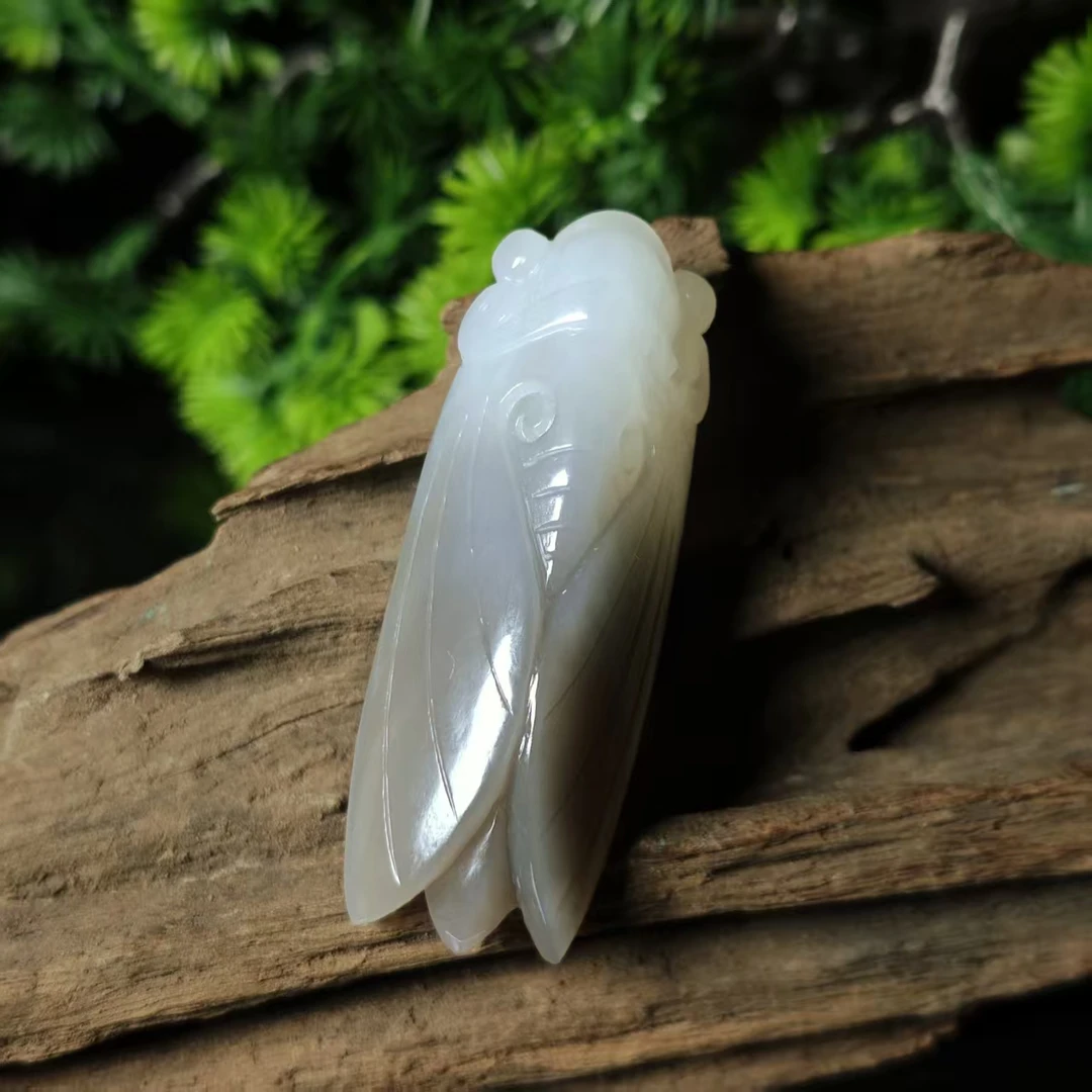 lot6795 一鸣惊人 和田玉烟紫 61.1*22.8*11.9mm 24.6g