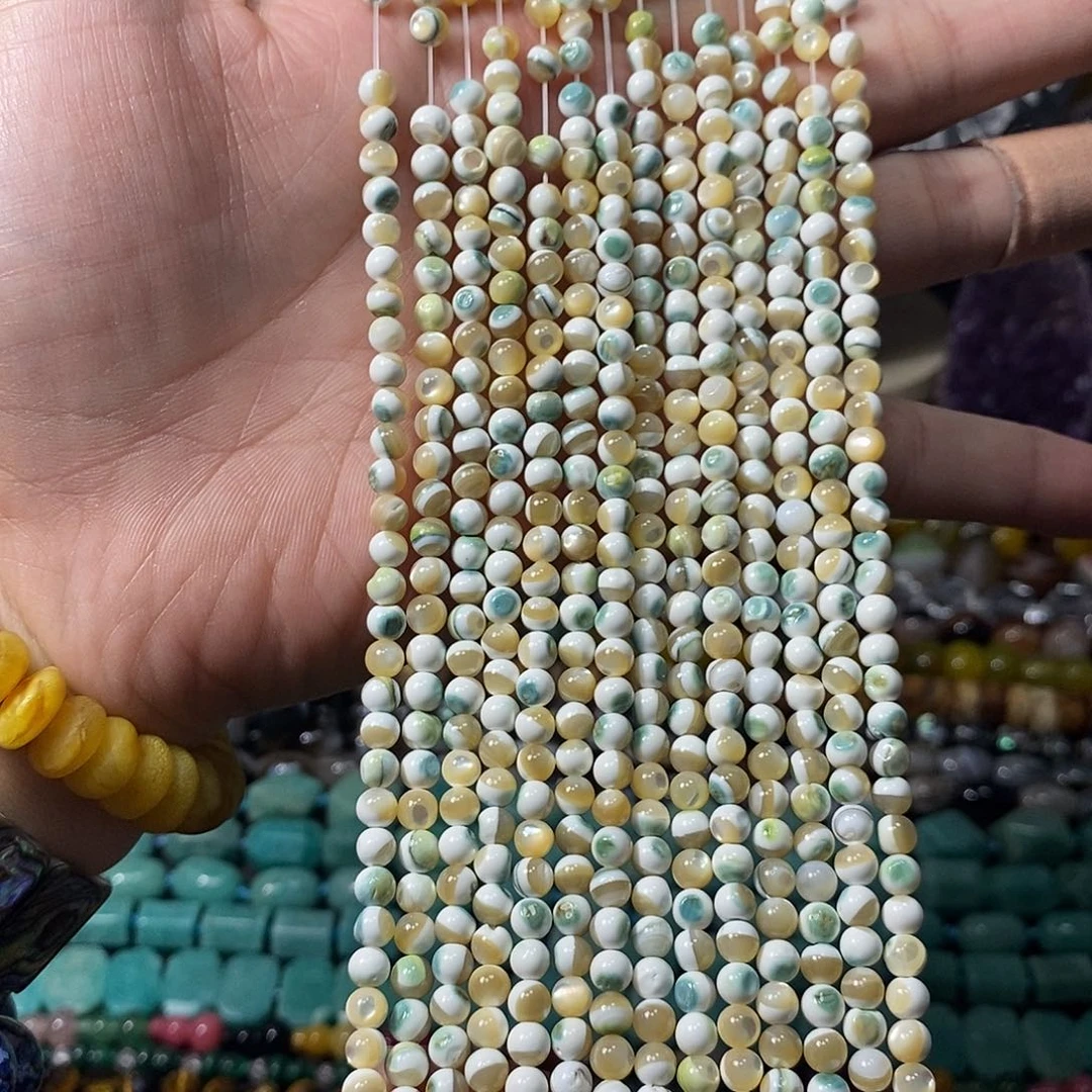 石英质玉未镶嵌，天然蓝翡色夜光螺5mm，