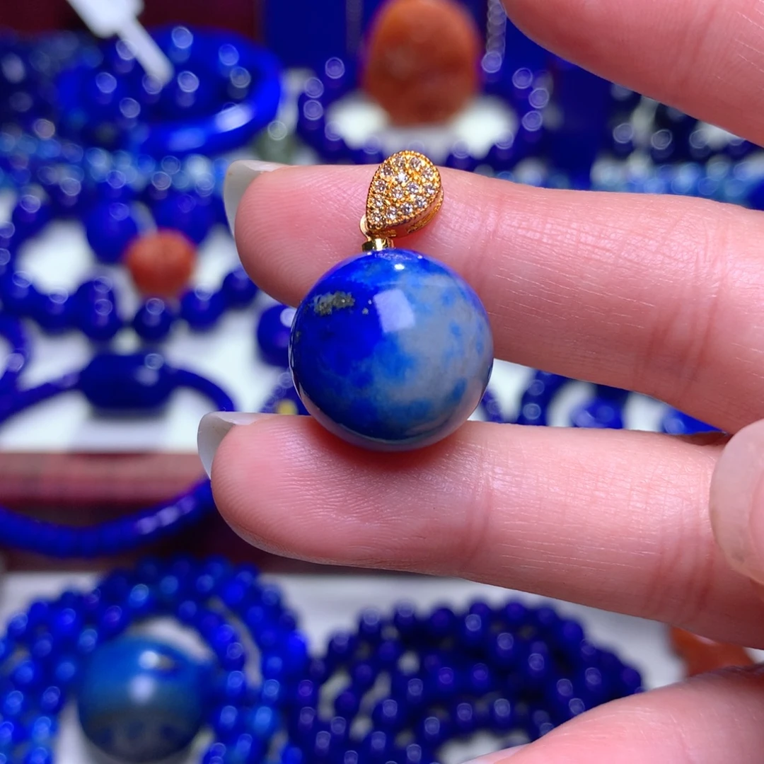 青金石未镶嵌挂件16.6定制