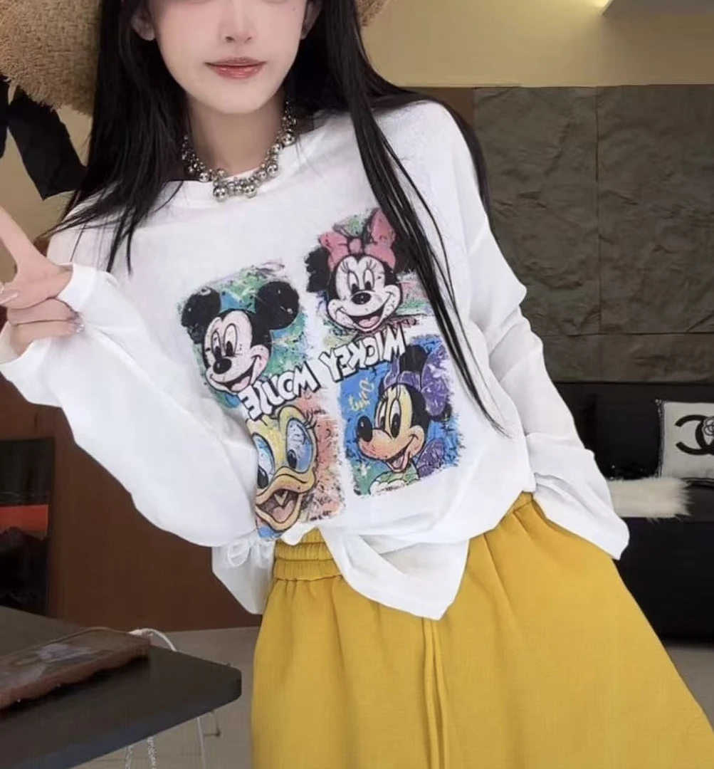 MEIDOU-2566【泡菜防晒罩衫】萌趣风防晒长袖印花卡通圆领T恤