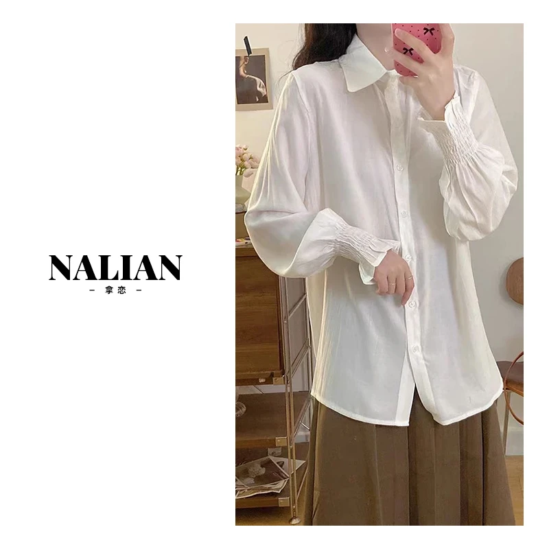 【现货秒发】新款春季轻奢极简风百搭长袖衬衣韩版宽松开衫DZ96307