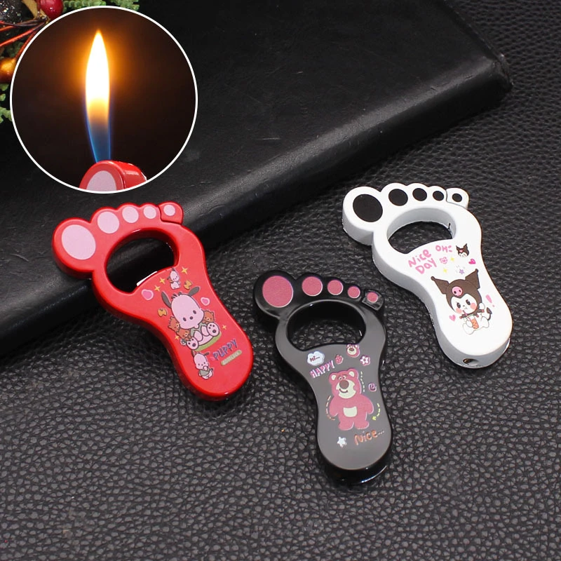 BD906新奇特卡通小脚丫充气明火个性可爱开瓶器点烟器