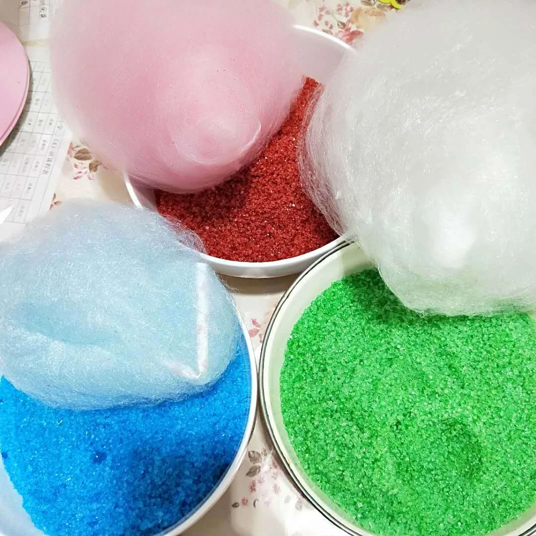 棉花糖机专用果味彩糖砂糖白砂糖摆摊烘焙爆米花大粗粒罐装彩沙糖