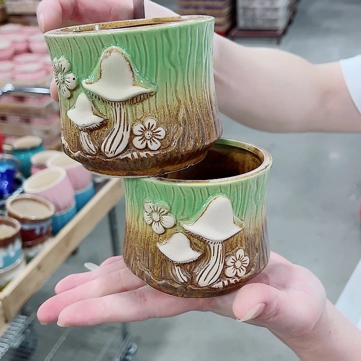 有孔，凑10元包邮陶瓷花盆发货！