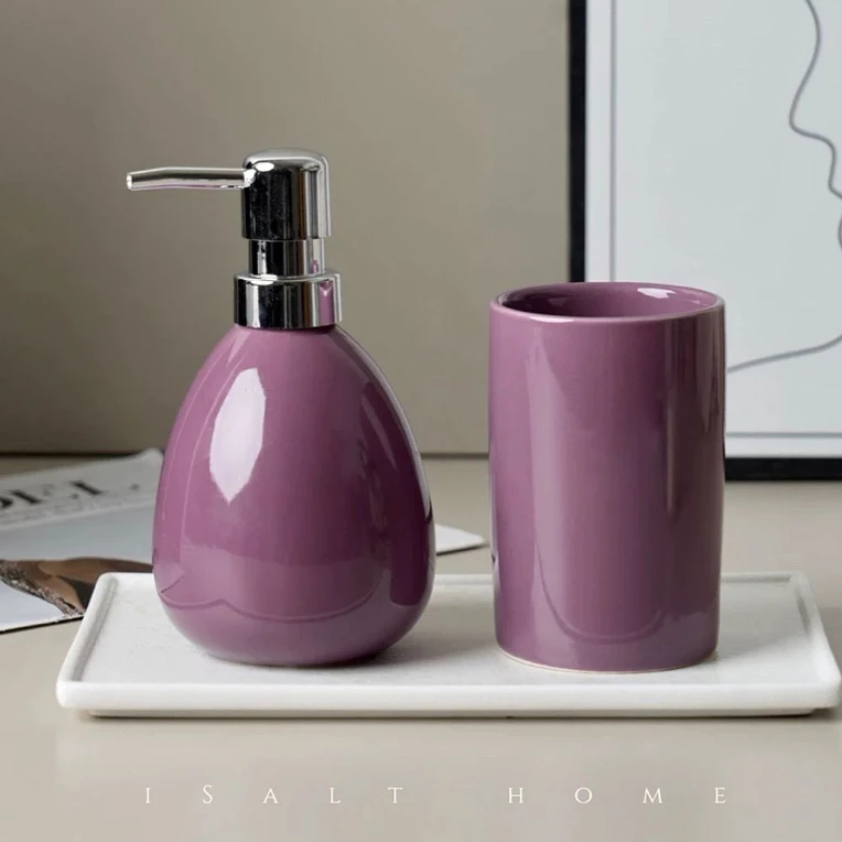 出德国Wenko分装瓶380ml陶瓷乳液瓶高档分装瓶沐浴露护发瓶按压瓶