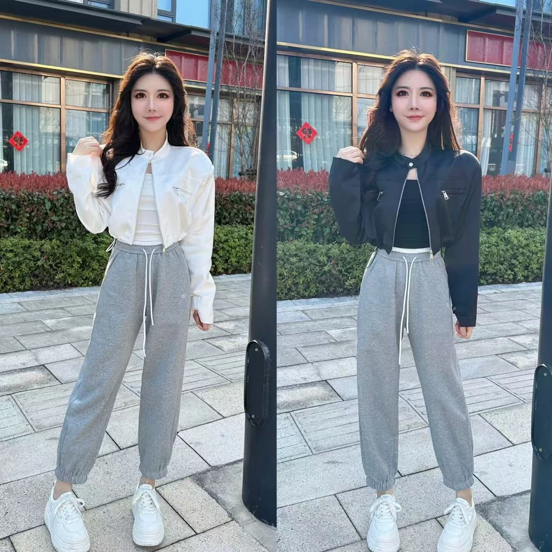 真真：春秋定制款 高腰短款拉链口袋高货棒球服短外套