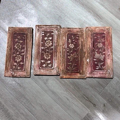风车木（黑檀木）老木雕老人物花板