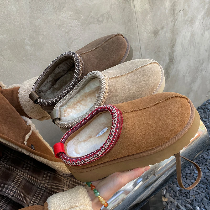 【子贤】皮毛一体雪地靴加厚保暖真皮真毛  4CM厚底 女 2553