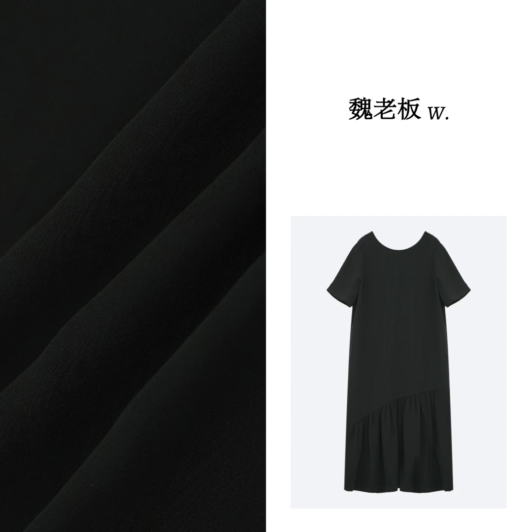 W.Diva【摇曳身姿】100重绉桑蚕丝30姆米短袖长裙2DDM03360