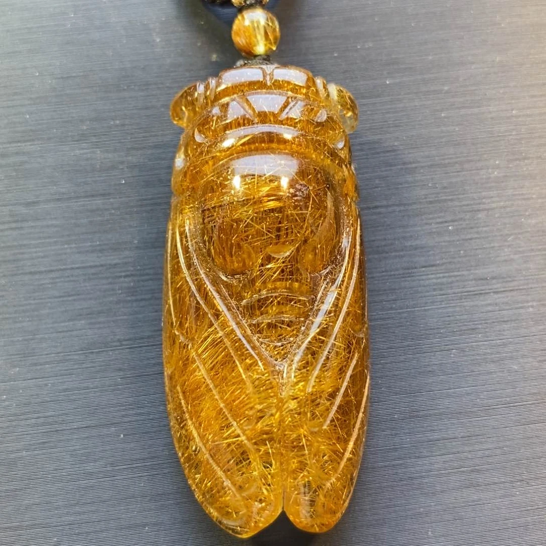 颈饰未镶嵌水晶铜发晶知了