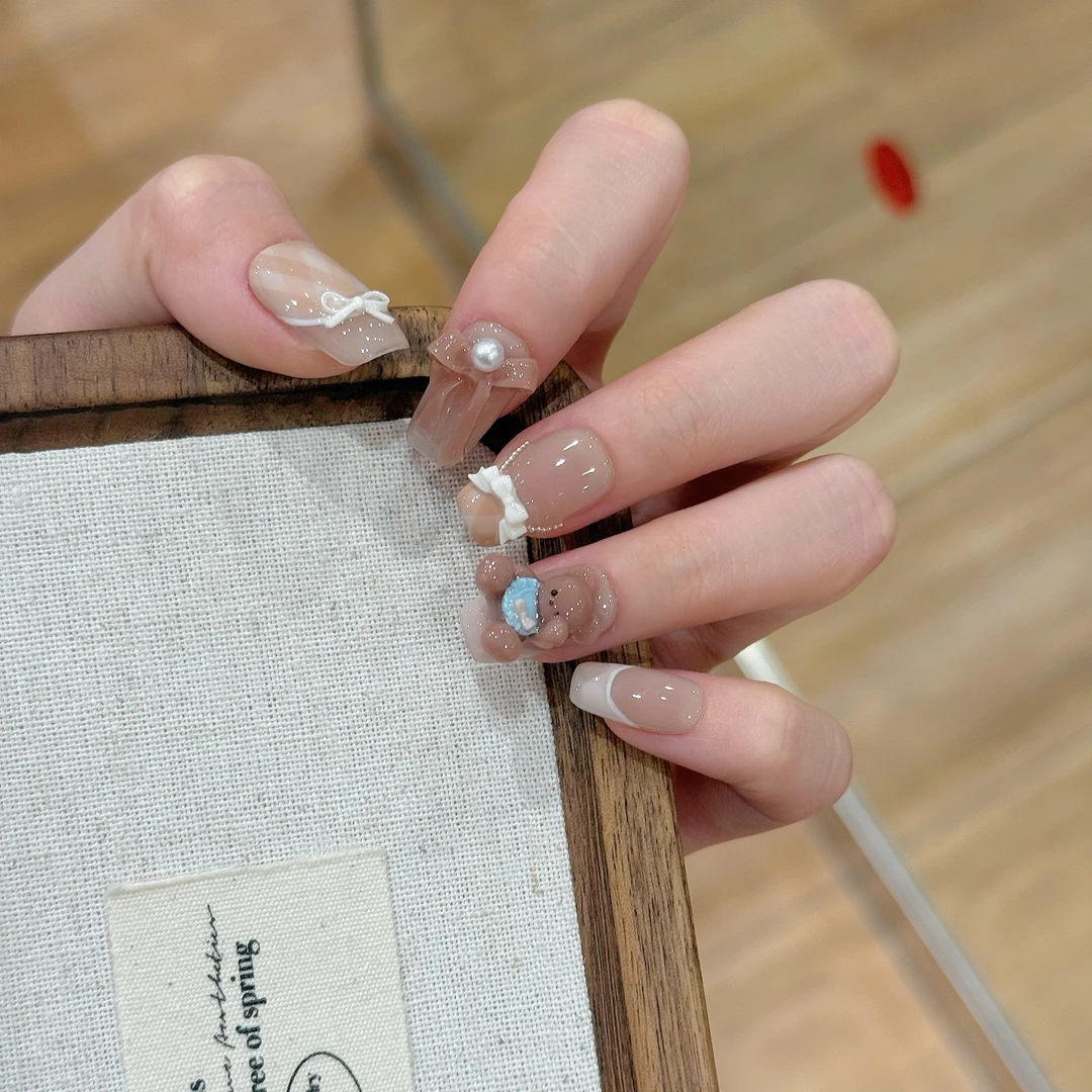 丹蜜琳【布朗熊】全模具款  纯手工轻奢高级穿戴甲