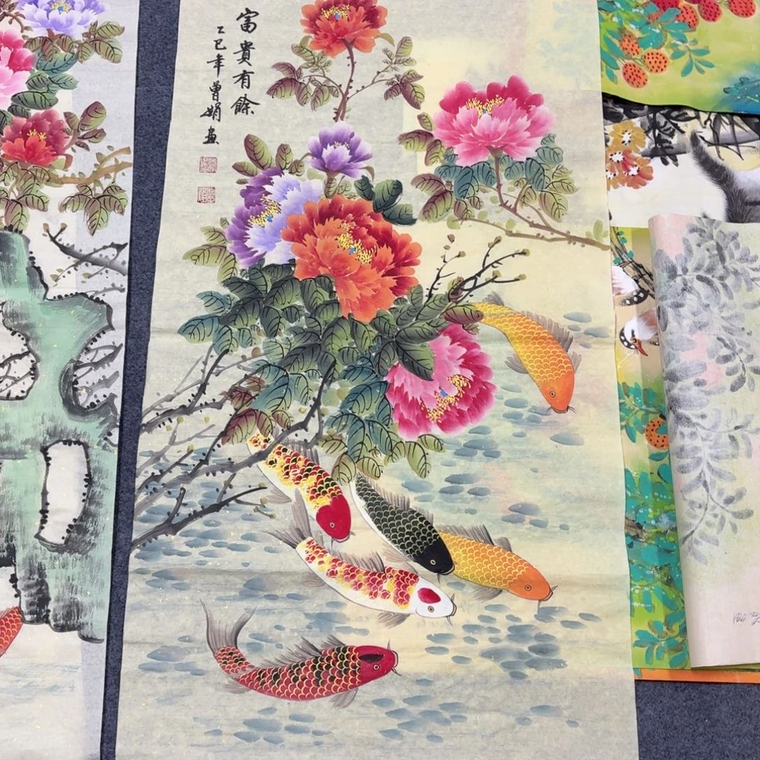 霍***姐国画100×50精品手绘画画画