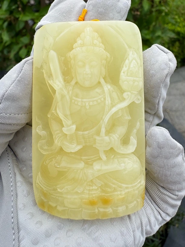 假一赔十，蜜蜡吊坠，天然琥珀蜜蜡，虚空藏菩萨 编号90  多样性发