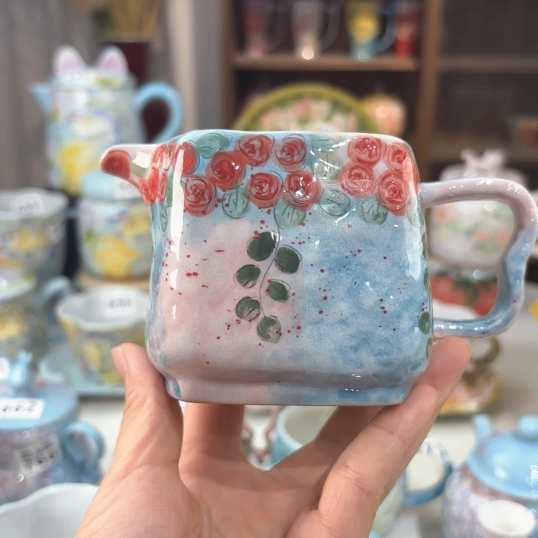景德镇手绘高温釉下彩陶瓷茶具