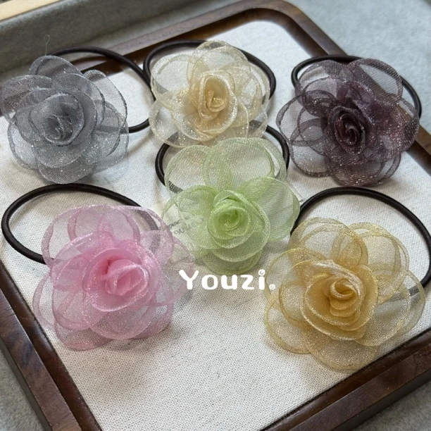 原创头饰～太美啦莎莎花朵发圈儿童爆款发绳甜美风～闭眼冲答应我