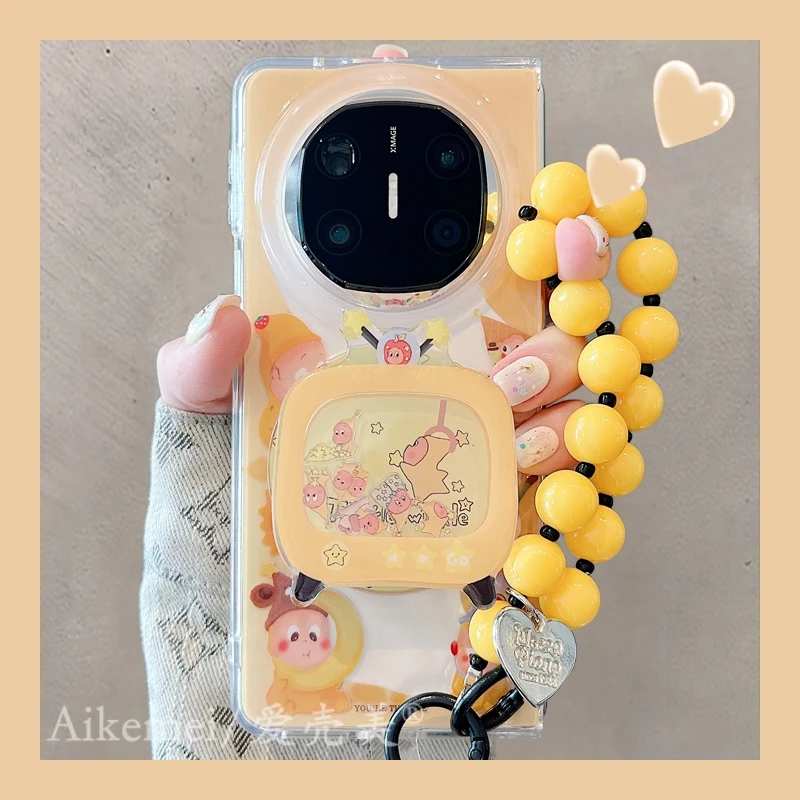 适用华为mateX6折叠屏手机壳mateX5典藏版电视机小人X3磁吸支架女