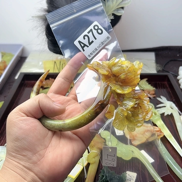 蛇纹石玉发饰合金❤️***