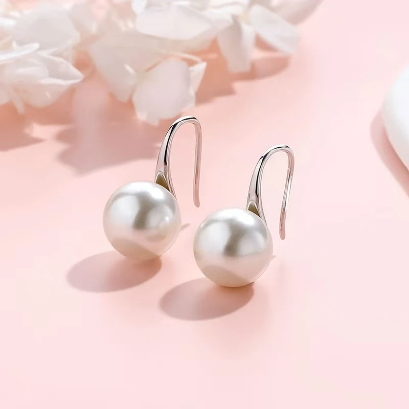 925银耳饰 银耳钩12MM时尚简约气质耳饰耳坠百搭轻奢耳环