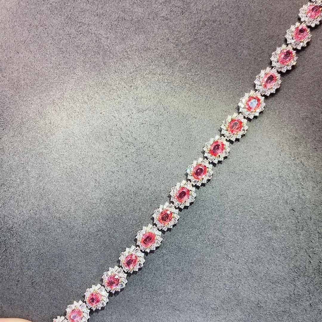 手链18K金镶嵌彩色蓝宝石8.12ct/七天无理由