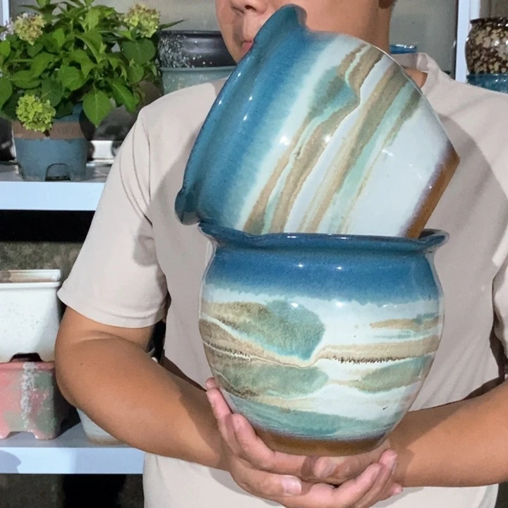 紫砂花盆口20高18福利