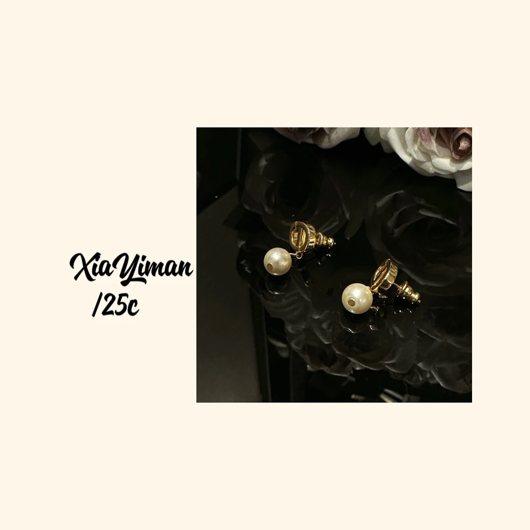 铜合金仿珍珠耳饰 复古简约小吊坠耳钉MZ3036