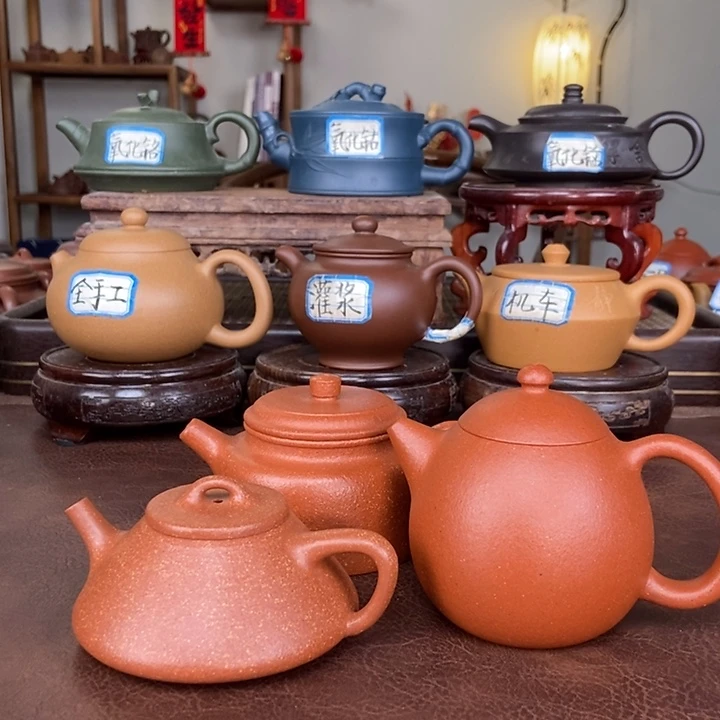 运***坤茶壶紫砂全手工子冶半手工龙蛋德中红降坡