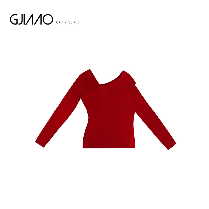 8862 斜肩素版针织衫