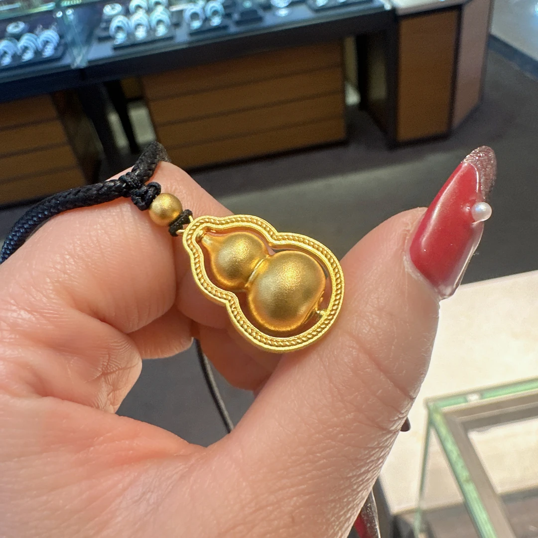 足金999葫芦吊坠可转动福禄平安挂坠古法传承送女友老婆新春女款