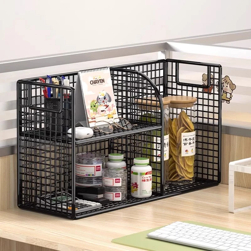 桌面置物架办公桌上收纳盒工位整理神器办公室好物多层书本收纳架