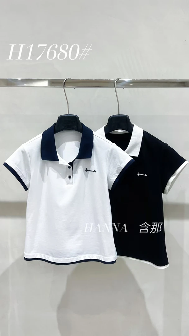 鑫燃KIKI 时尚高级感撞色百搭POLO领T恤 17680 HN (F)
