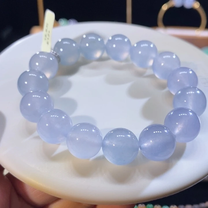 翡翠未镶嵌吊坠(不含链)翡翠高冰梦幻淡紫手串