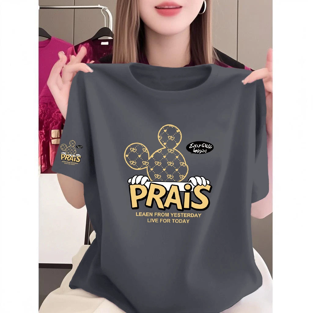 2025夏季新款宽松上衣修身纯棉短袖t恤女设计感小众洋气减龄衣服