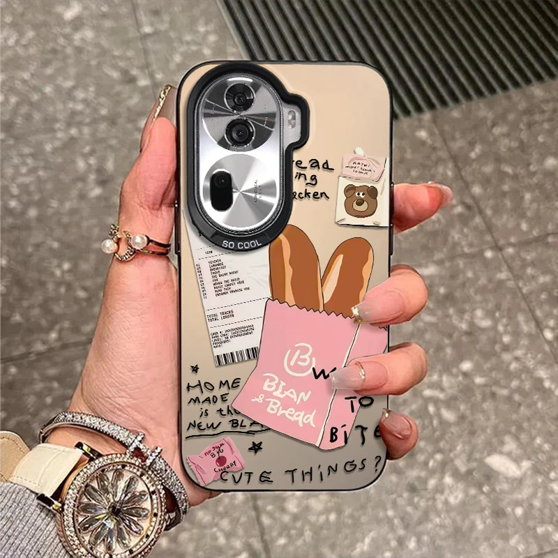 法棍面包适用OPPOReno14手机壳findx8新款13彩银防摔12开学X7校园