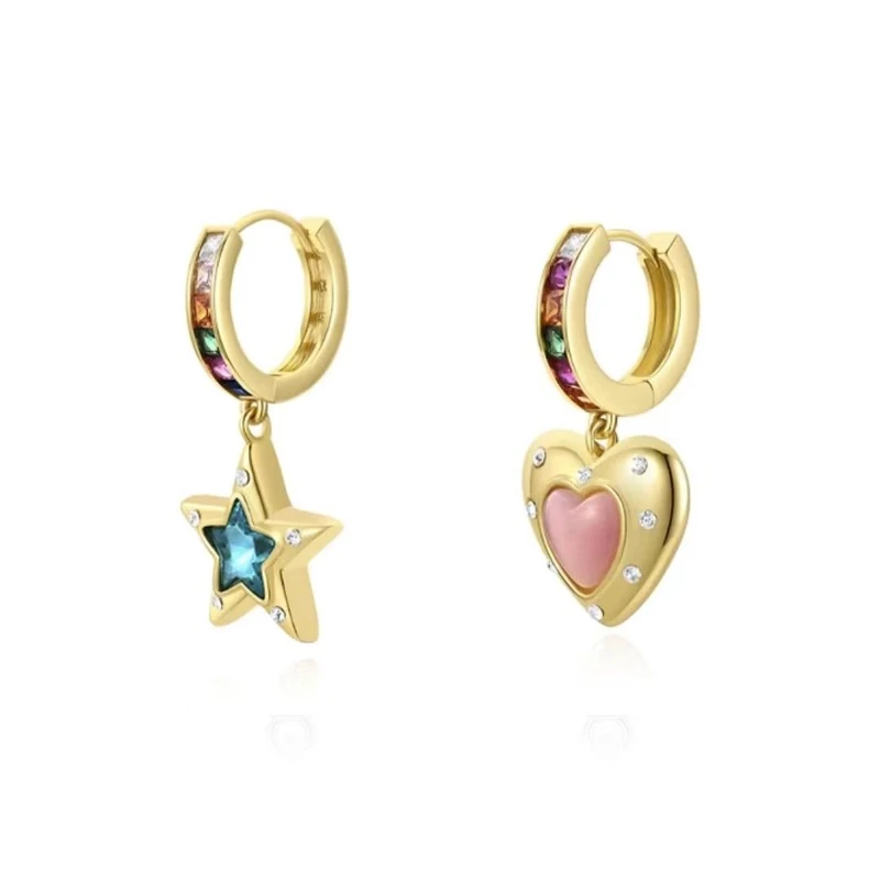 FXM/梓珊 合金合成锆石耳饰 多巴胺星星爱心耳饰 ZF-A408