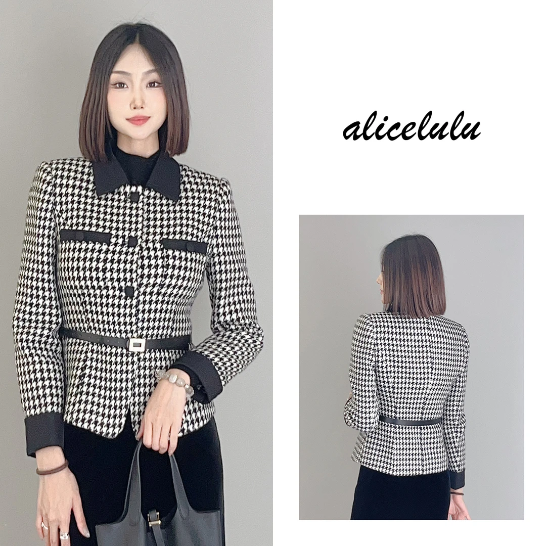 5 alicelulu“迪式丽人”短外套 复古千鸟 优雅知性 S2139896A