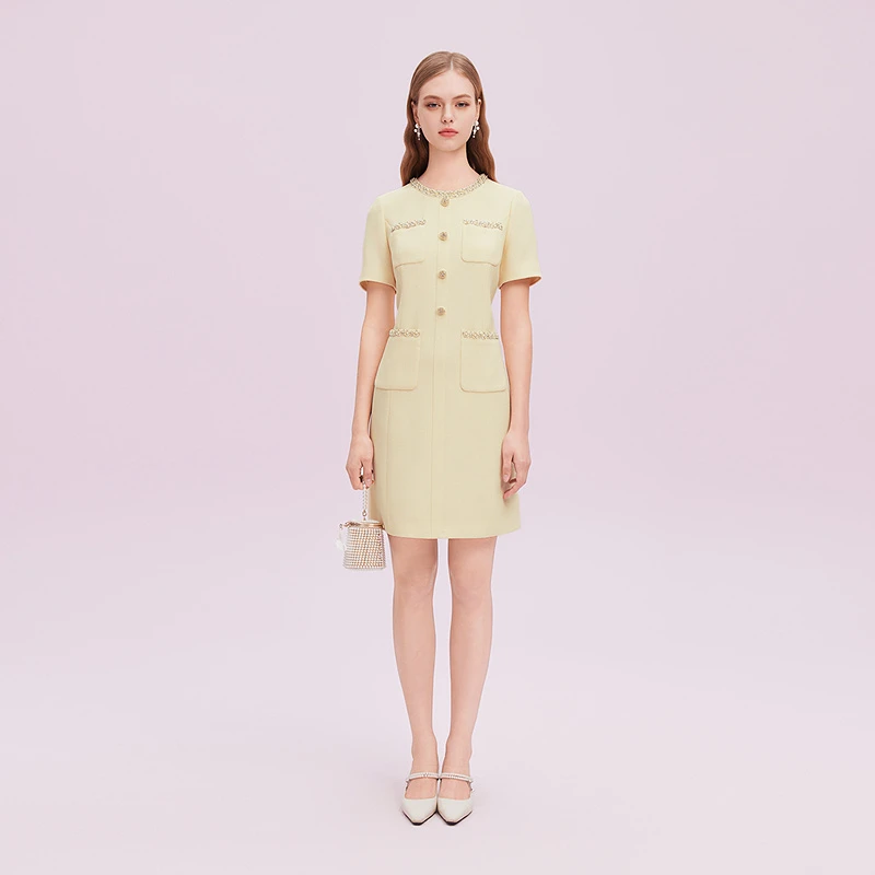 【法式香风】La Koradior拉珂蒂秋新品简约2025商场同款连衣裙女