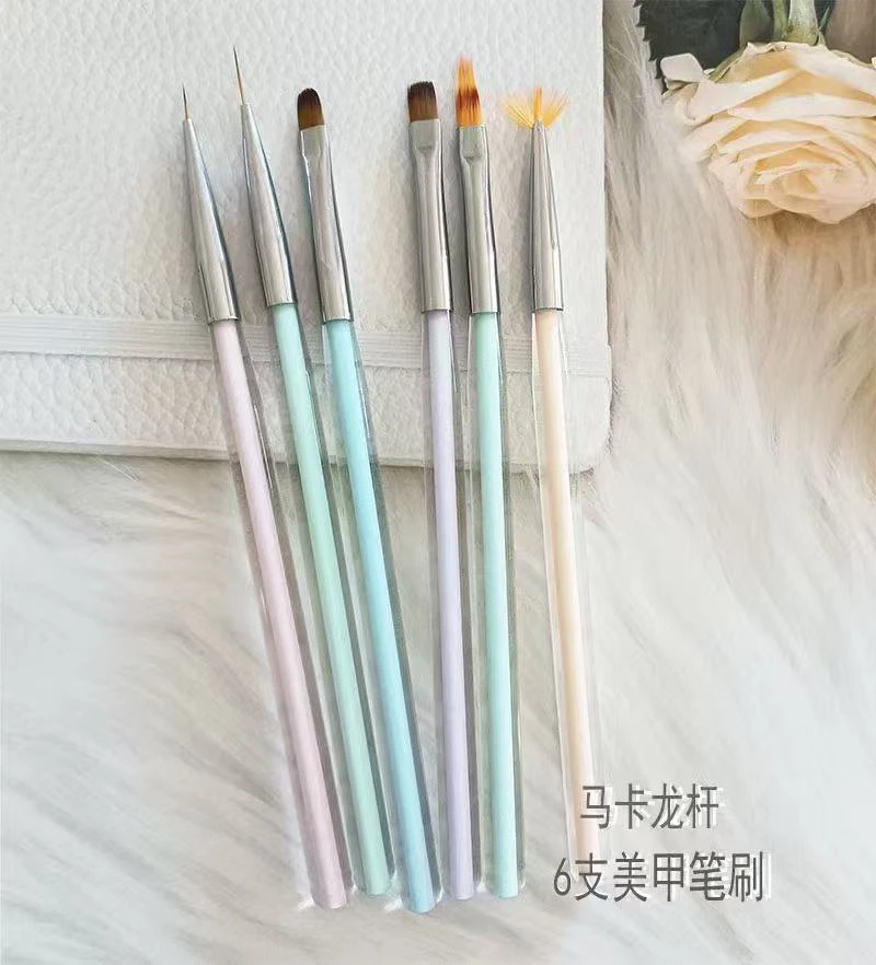 直播福利品：6支彩绘拉线万能笔 光疗建构专用笔 初学者组合