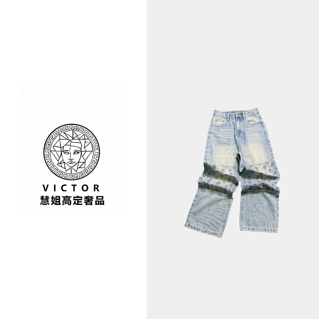 【慧姐专属】薄款时尚藏青百搭时尚高品质牛仔长裤BU275