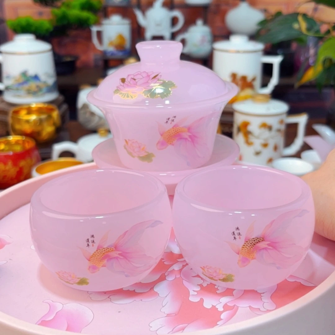 【闪购商品】高端羊脂玉瓷手工制作茶具