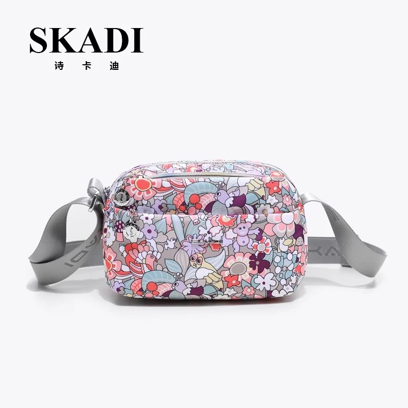 诗卡迪单肩包女2025新款百搭休闲小包包小众多层帆布包斜挎包女包