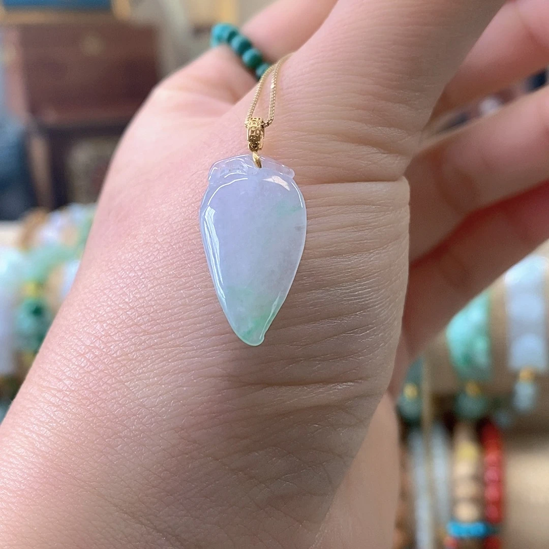 翡翠18K金镶嵌挂件翡翠挂件