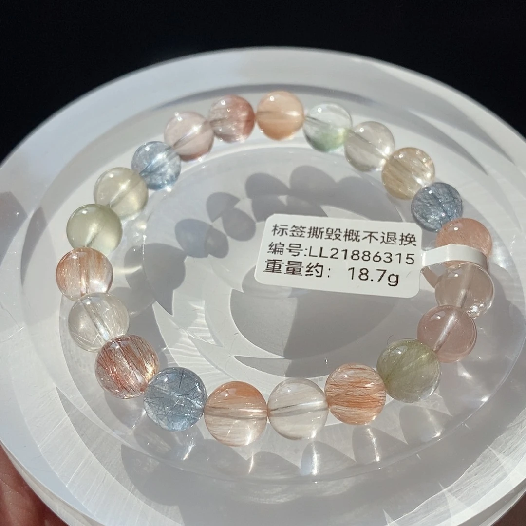 水晶手链未镶嵌F彩兔毛8.8