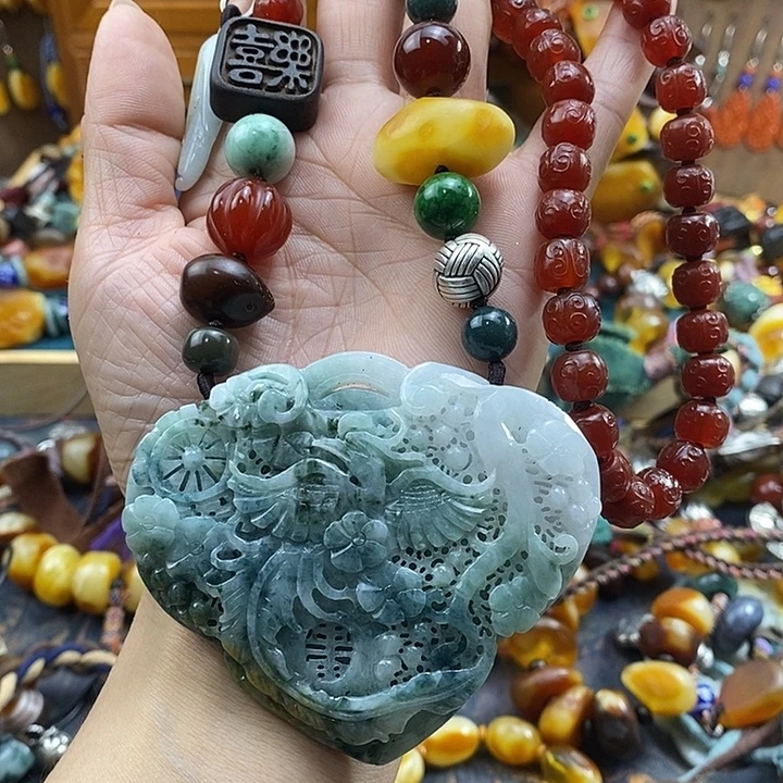 翡翠未镶嵌项链项链